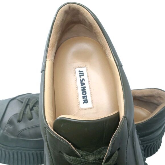 Jil Sander Leather Platform Sneakers Mens  Size 44, US 11 Green main image 9